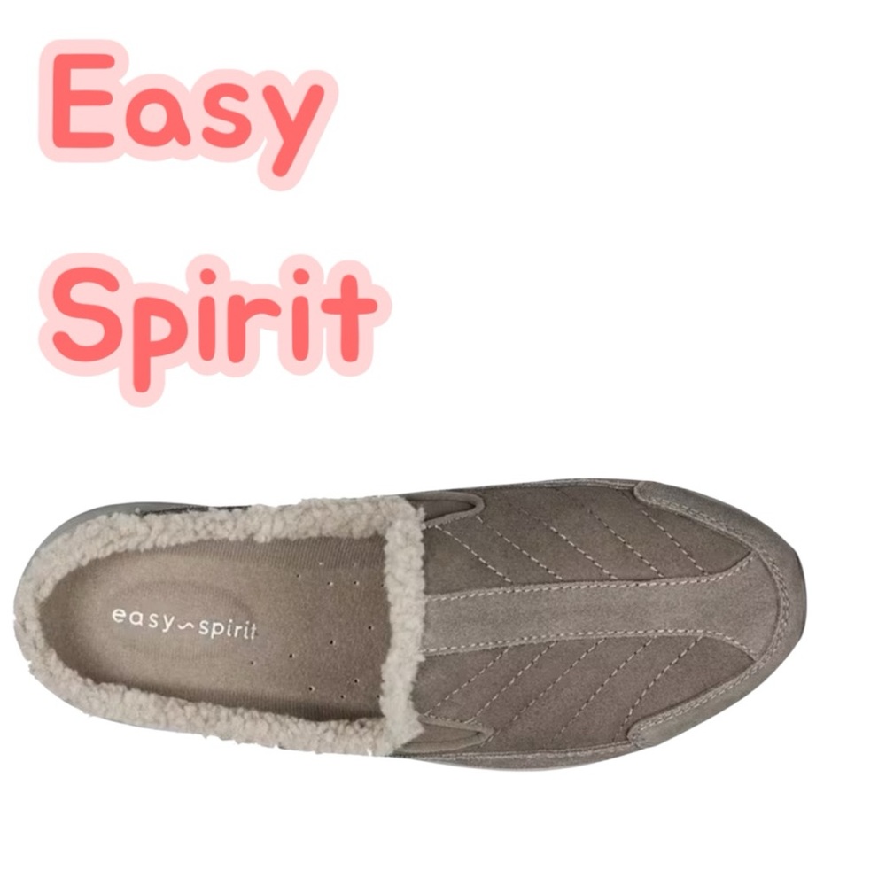 Easy Spirit Women's Tan Suede Sheepskin Slip-On Shoes